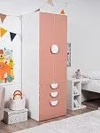 Шкаф распашной Пикси, с двумя дверьми, тремя выдвижными ящиками и полкой 60x57x180, мечтательный пион | изображение 1