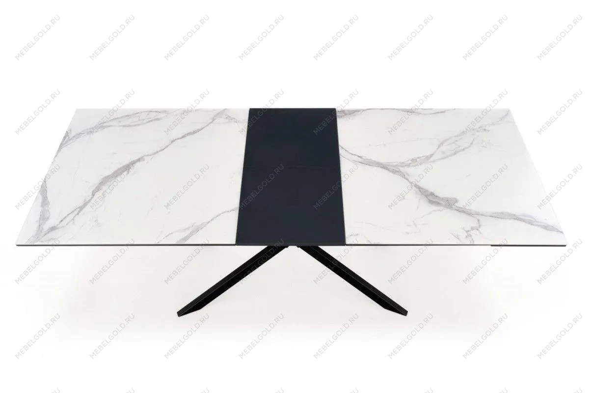 Стол обеденный Halmar DIESEL раскладной (белый мрамор/темно-серый/черный) | изображение 2