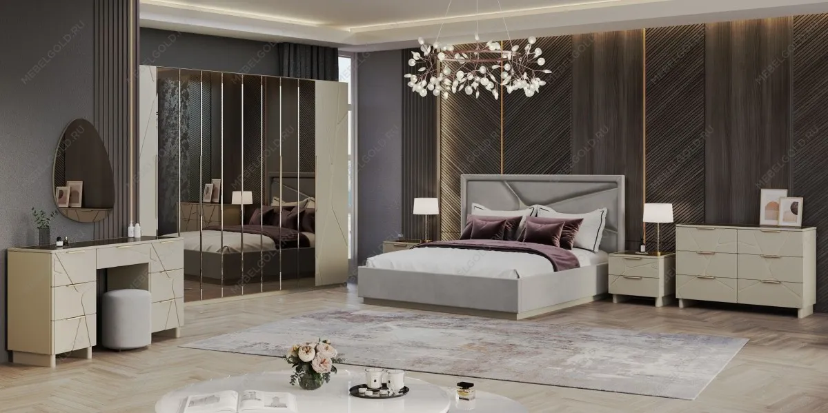 Спальня Лейла 4-дверная светло серый камень | изображение 1