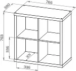 Стеллаж Фора, 4 полки, 77х77х38 см, белый | изображение 10
