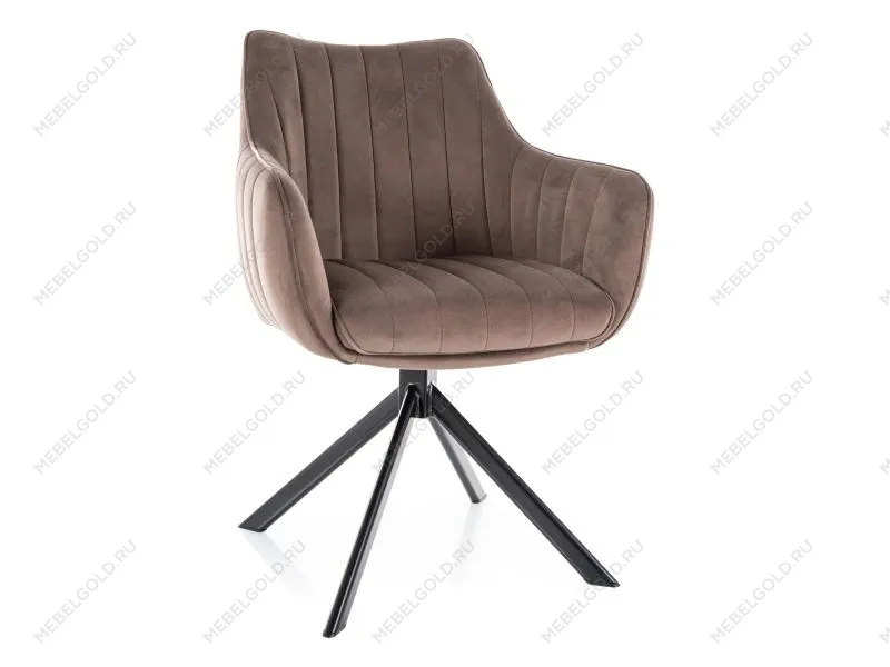 Стул кухонный Signal AZALIA Velvet Bluvel 38 поворотный (капучино/черный)