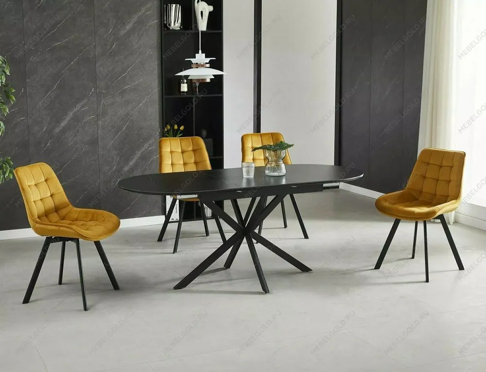 Стол обеденный Signal GASTON Ceramic 140 (черный/черный) | изображение 1