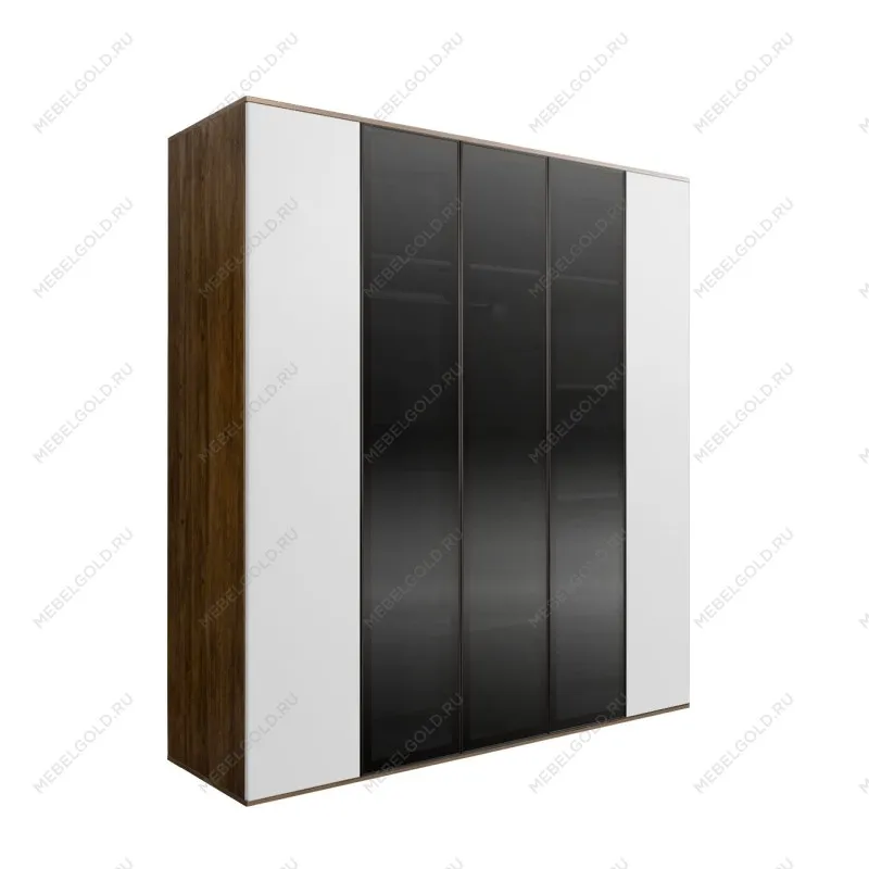 Шкаф 5-ти дв. Bogemia Woodline Air (Белый/Черный) БМШ2/5(3)