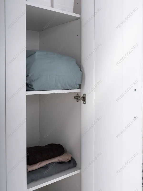 Шкаф Сириус, 4 двери и 1 ящик с зеркалами, 156х50х190 см, белый | изображение 3