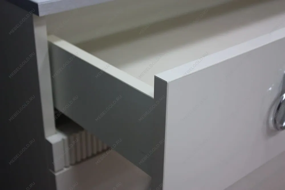 Лобня - Шкаф 3-х дв. (с зеркалом) для платья и белья Римини СОЛО (слоновая кость серебро) РМШ1/3 (s) | изображение 8