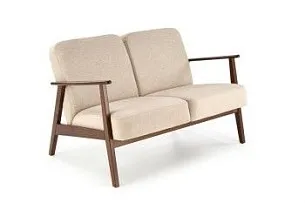 Диван HALMAR MILANO 2S tap. Castel 15 бежевый/орех