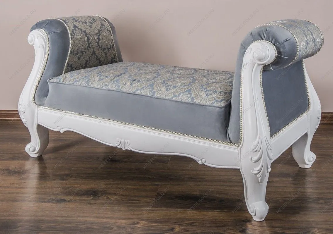 Оттоманка Мишель с двумя подлокотниками белый матовый | изображение 3