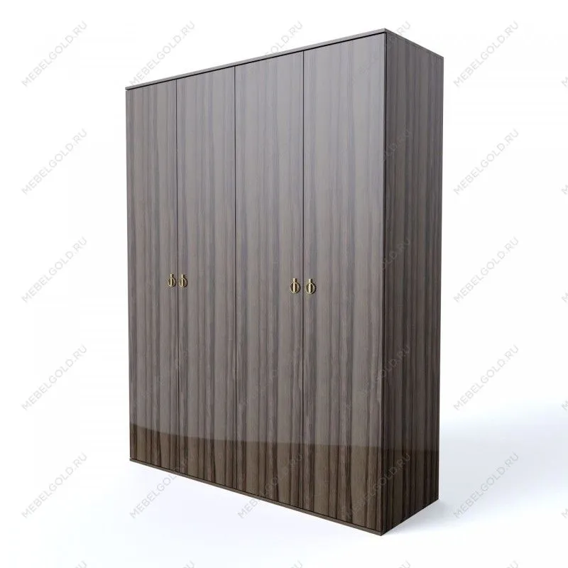 Шкаф 4-х дверный Римини (Орех империя/Золото) РМШ2/4