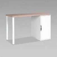 Стол письменный Ингар, с дверцей, 120x75x55, белый, столешница дуб беленый