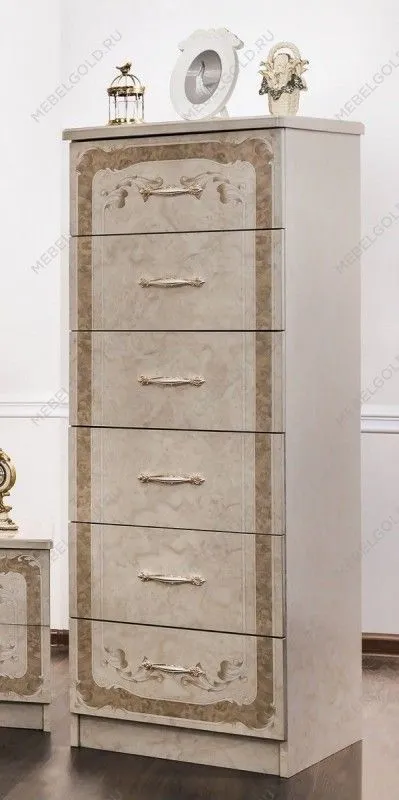 Комод Патрисия 6 ящиков крем корень глянец | изображение 2