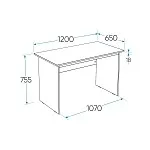 Стол письменный Кастор, 120х65х75 см, серый | изображение 6