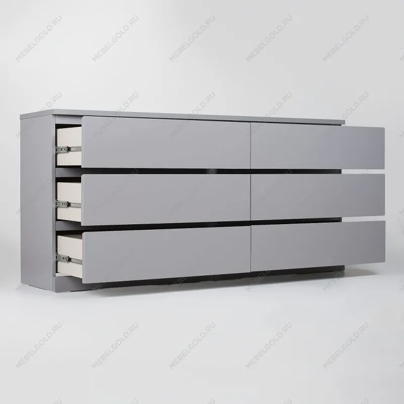 Комод Варма, 6 ящиков, горизонтальный, 160х78х40 см, эмаль серая | изображение 12