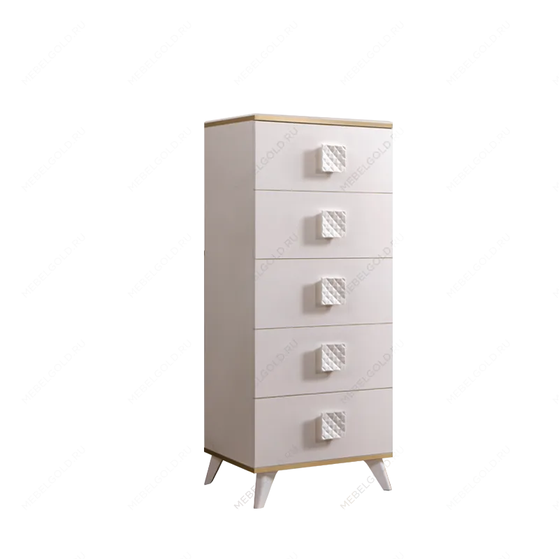 Комод узкий Диора слоновая кость/золото ДКМ-2