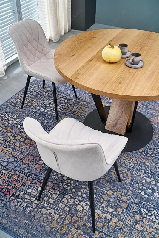 Стол обеденный Halmar FANIS OKRAGLY 120 (натуральный/черный) | изображение 8