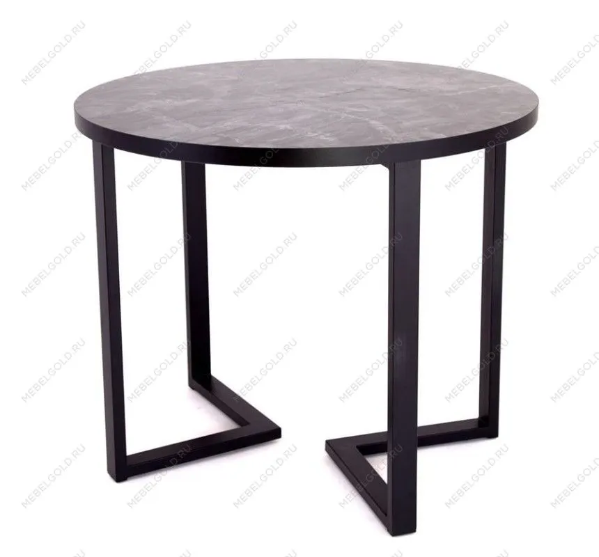 Стол круглый Лофт Зиг-Заг (ЛДСП 32 мм /Марцена темный / кромка чёрная)