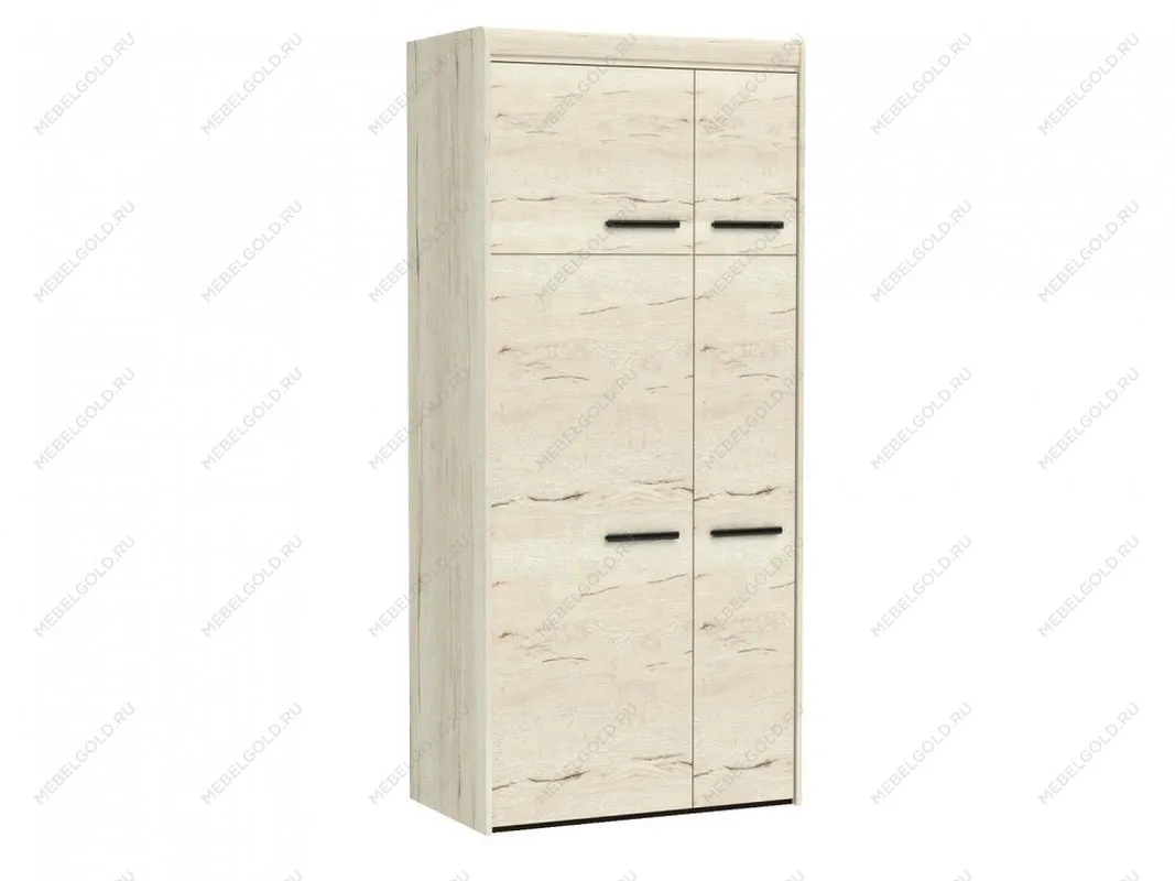 Шкаф М-1, 2-х дверный, Мале (900*530*2000) Дуб галифакс белый, 31207