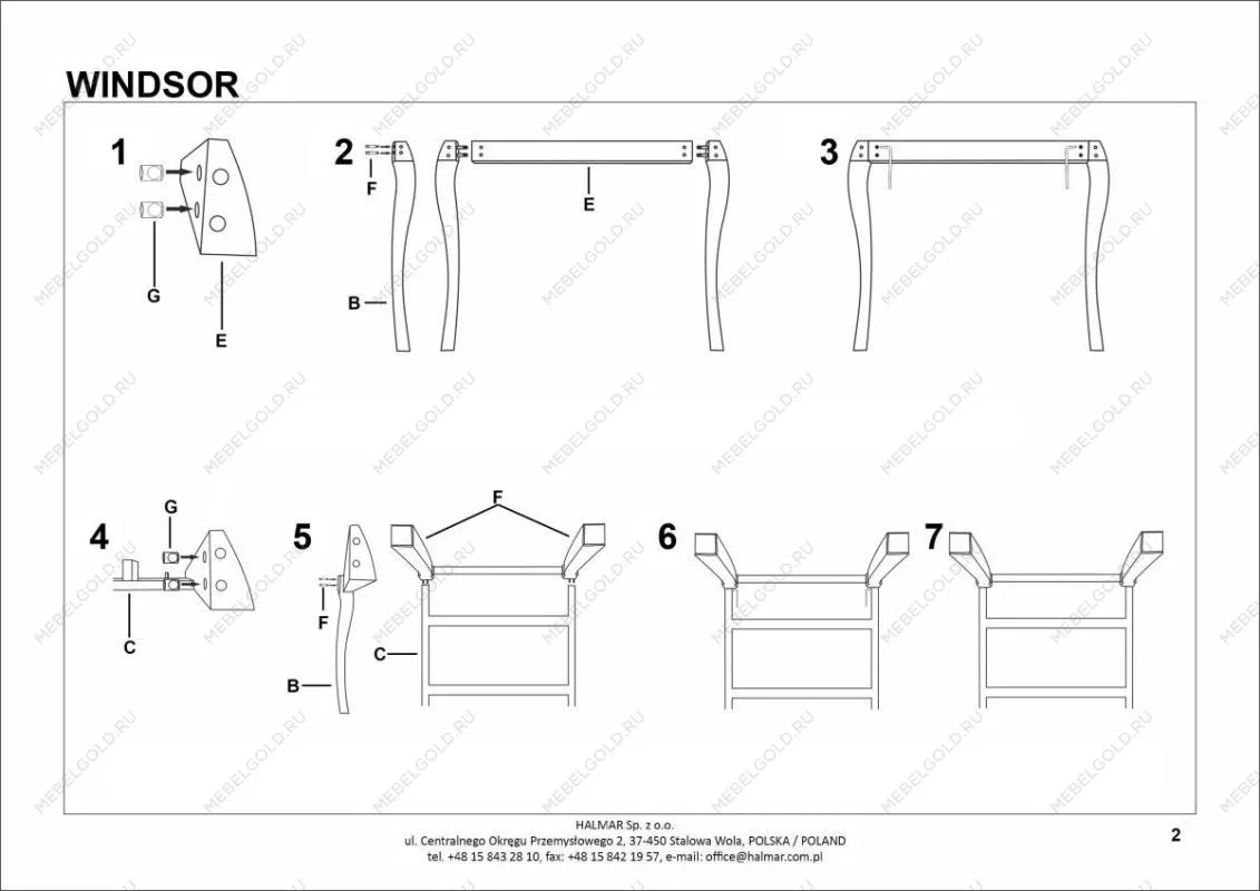Стол обеденный Halmar WINDSOR раскладной (дуб темный/черный) | изображение 10