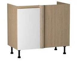 Стол под мойку угловой СМУ-100 левый, Женева (954*534*870) Дуб Палермо/Белый матовый, 22412