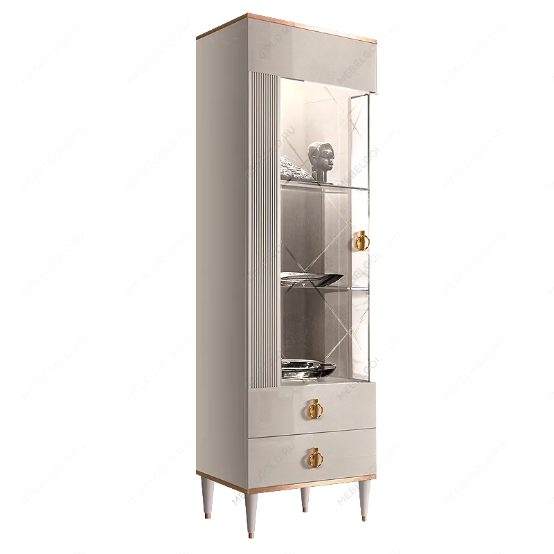 Витрина 1-ств. (левая) Римини СОЛО (слоновая кость золото) РМВ1-1С (s) - Выставка м. Марьина роща