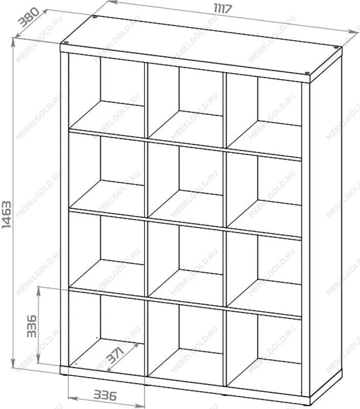 Стеллаж Фора, 12 полок, 112х147х38 см, дуб беленый | изображение 7