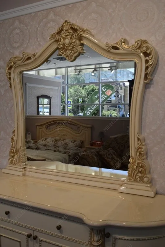 Комод Джоконда крем глянец с зеркалом (гостиная) | изображение 4