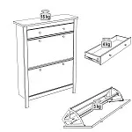 Обувница Сага с 2 откидными ящиками 92х122 белая-ясень | изображение 13