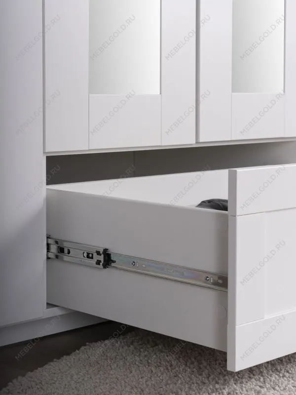 Шкаф Сириус, 4 двери и 1 ящик с зеркалом, 156х59х220 см, белый | изображение 7