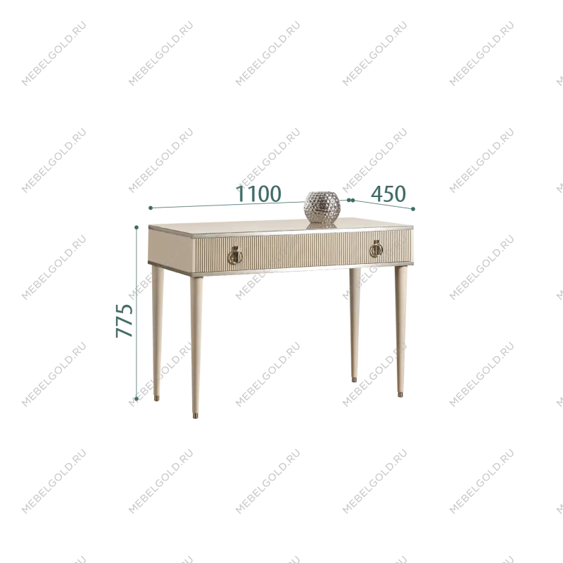 Стол туалетный Римини СОЛО (Ваниль/Серебро) РМСТ-1(s)