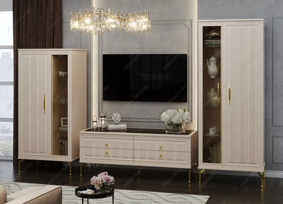 Гостиная Замира 2+тв+2 бежевый | изображение 2