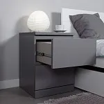 Тумба прикроватная Варма, 2 ящика, 40х55х40 см, эмаль серая | изображение 23