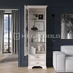 Шкаф с витриной Тиффани 1V2S вудлайн кремовый | изображение 3