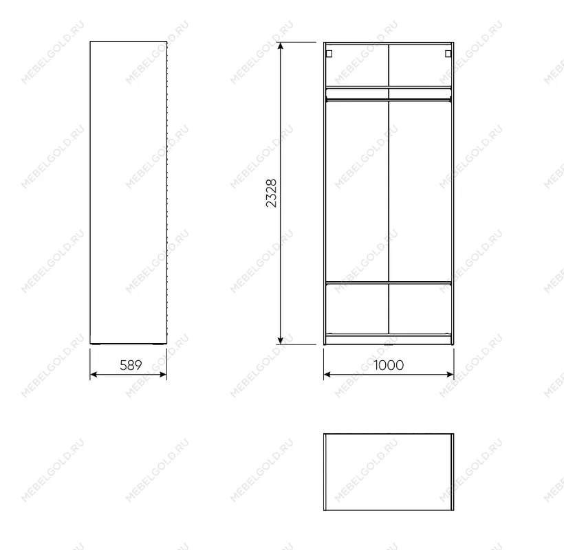 Модуль гардероба МАКС, 100х58х233 см, серый