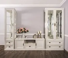 Гостиная Натали 1+тв+2 белый глянец