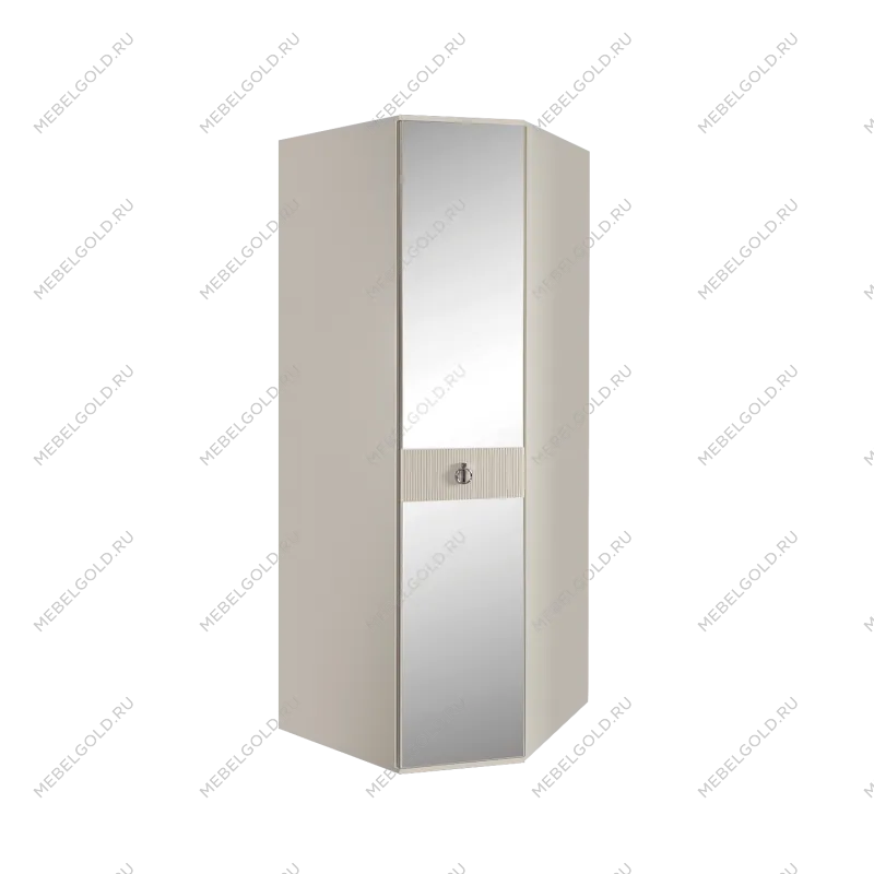 Шкаф угловой с зеркалом Римини СОЛО (Бежевый/Серебро) РМШУ1/1(s)