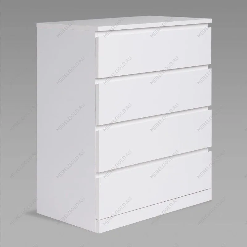 Комод Варма Прайм, 4 ящика, 80х100х48 см, эмаль, белый