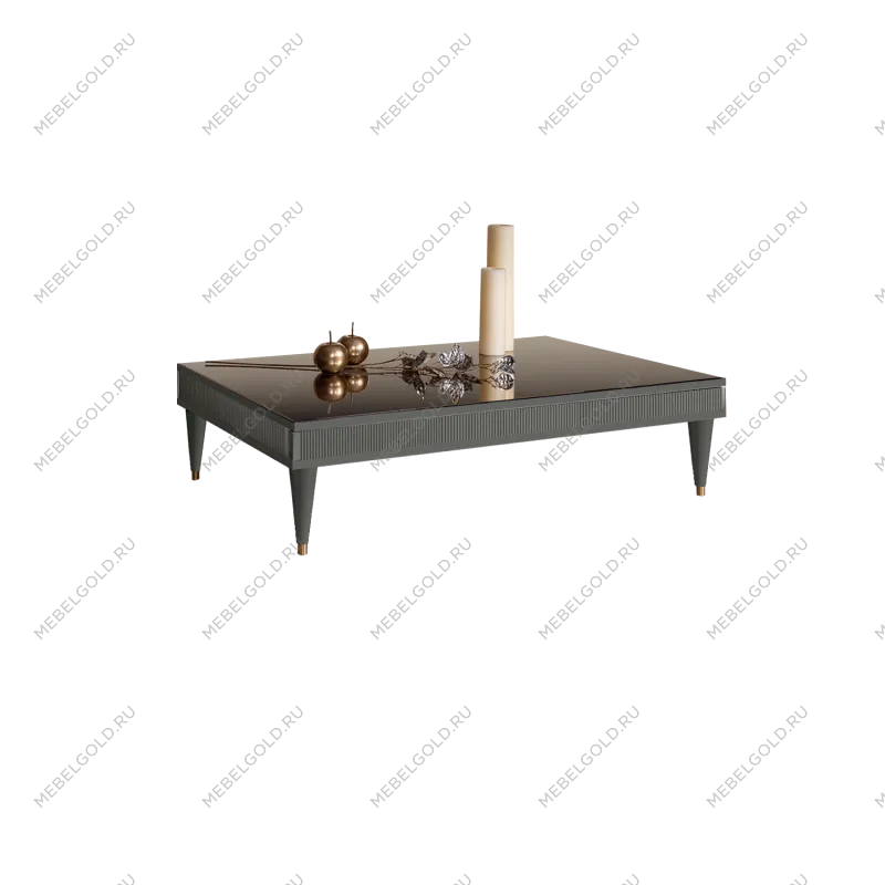 Журнальный столик узкий Римини СОЛО (Серый/Золото) РМСТ-3(s)