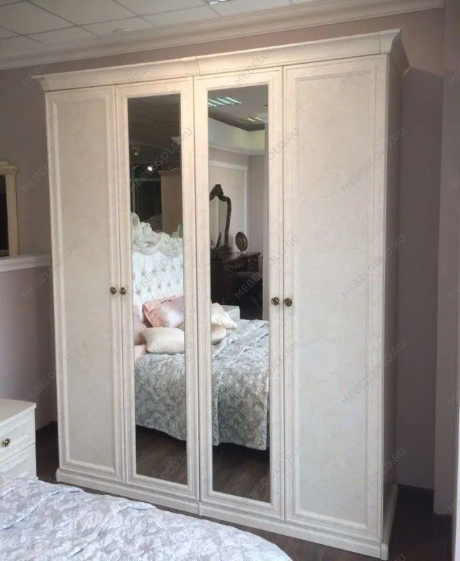 Шкаф Афина 4-дверный (2+2) без зеркал крем корень | изображение 2