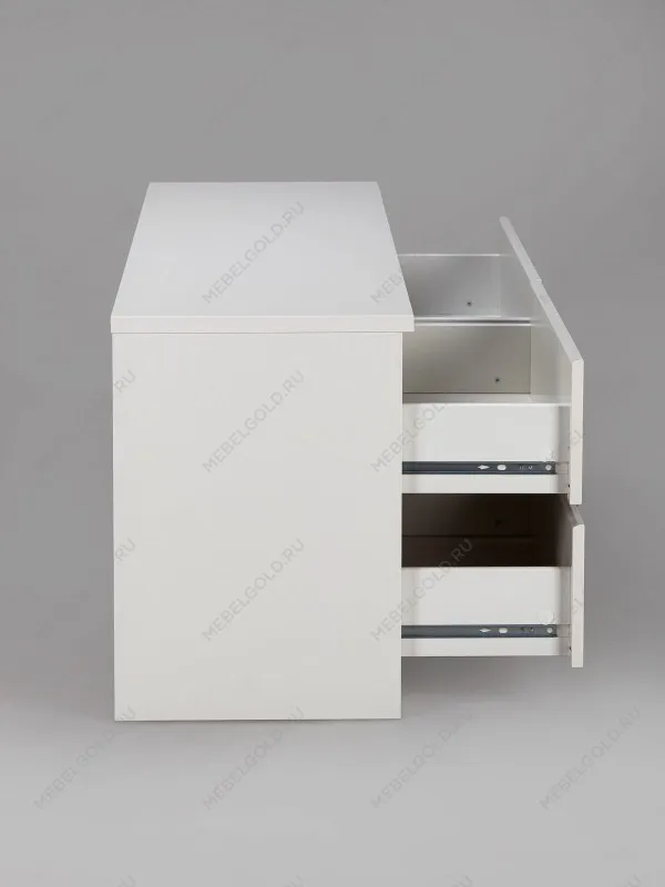 Тумба для ТВ Кастор, 4 ящика, 130х40х54 см, белая | изображение 14