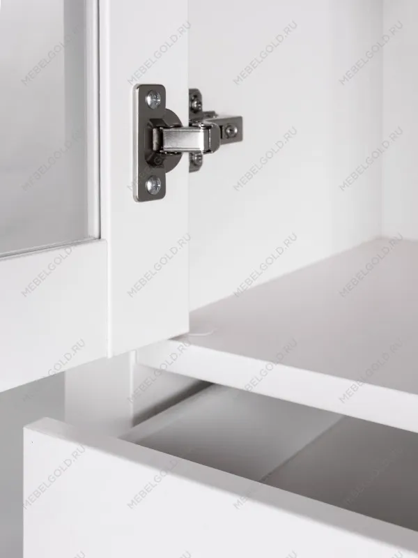 Шкаф с витриной Сага, 50х41х215 см, белый/ясень | изображение 3