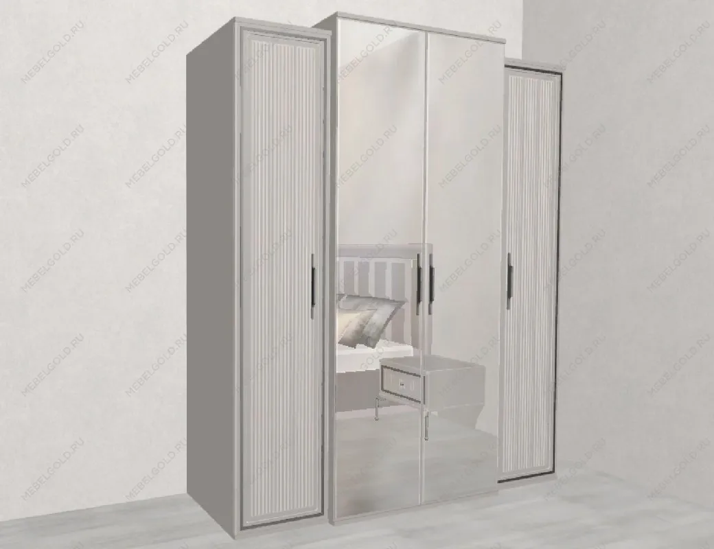 Шкаф Замира 4-дверный серый