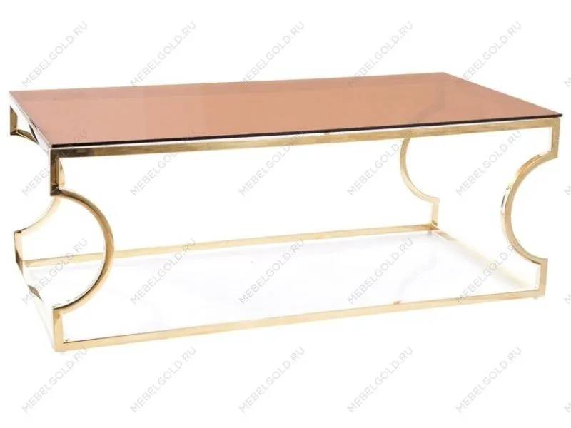 Стол журнальный Signal KENZO A (дымчатый янтарь/золотой)