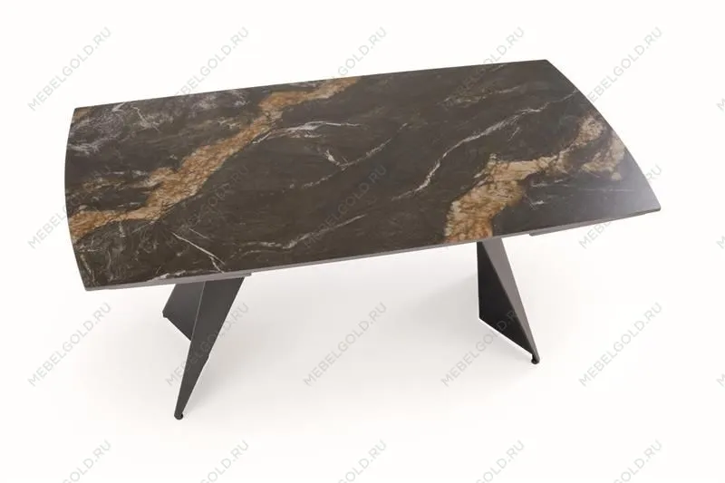 Стол обеденный Halmar ARMANI 165 (черный мрамор/черный) | изображение 5