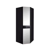 Шкаф угловой с зеркалом Римини СОЛО (Черный/Серебро) РМШУ1/1(s)