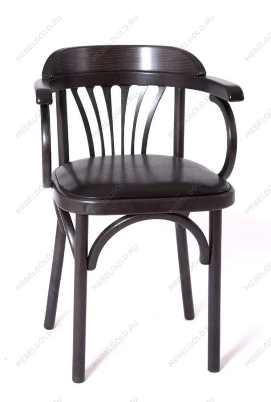 Стул Михаэль мягкий (венге, экокожа ЧЕРНАЯ)