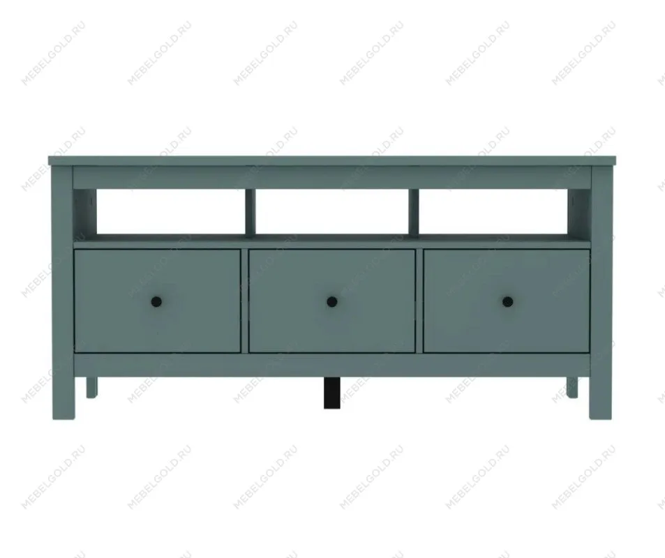 Тумба ТВ Сага, 3 ящика, 131х42х63 см, темно-бирюзовая