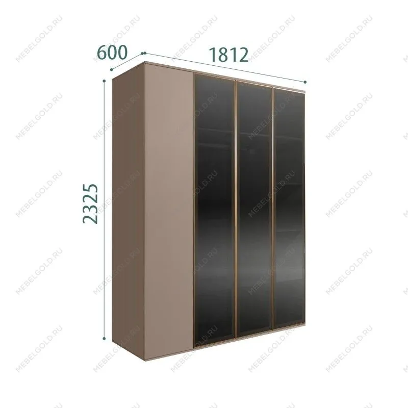 Шкаф 4-х дв. Bogemia Air (Мокка/Золото) БМШ2/4(3)