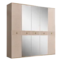 Шкаф 5-ти дверный с зеркалом Римини СОЛО (Латте/Золото) РМШ1/5(s)
