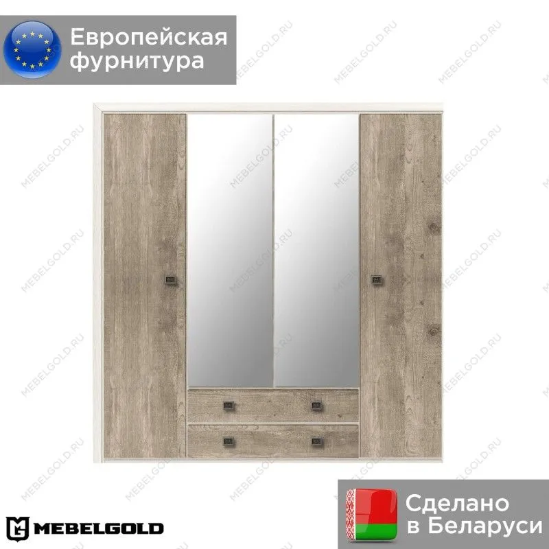 Шкаф платяной Коен SZF4D2S ясень снежный | изображение 1