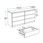 Комод Мальта, 6 ящиков, горизонтальный, с доводчиками, 160х48х76 см, белый | изображение 19
