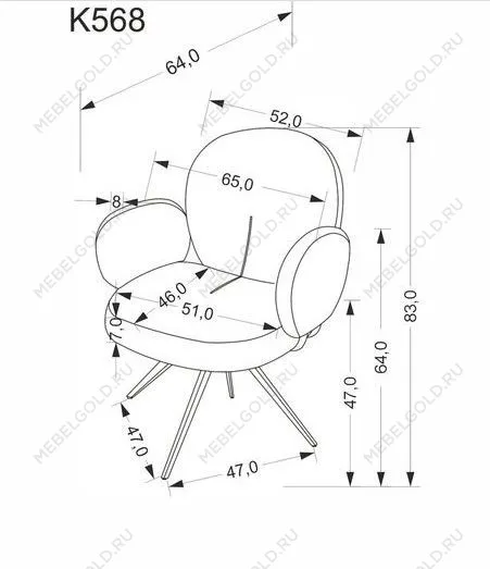 Стул кухонный Halmar K568 поворотный (серый/черный) | изображение 6